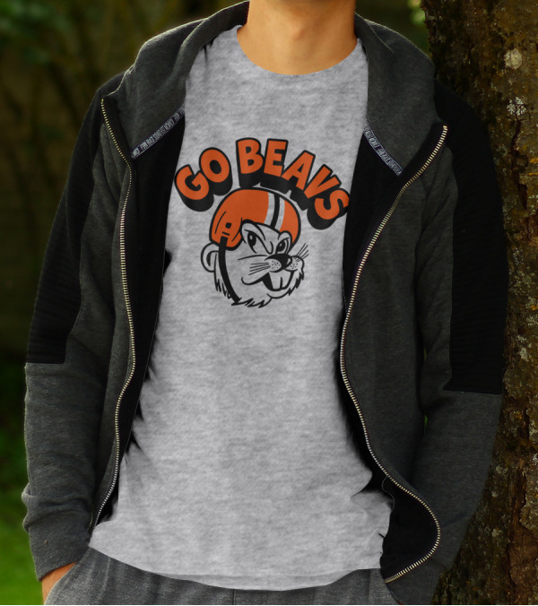 Vintage OSU Go Beavs Football Beaver Mascot T-Shirt