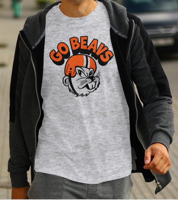 Vintage OSU Go Beavs Football Beaver Mascot T-Shirt