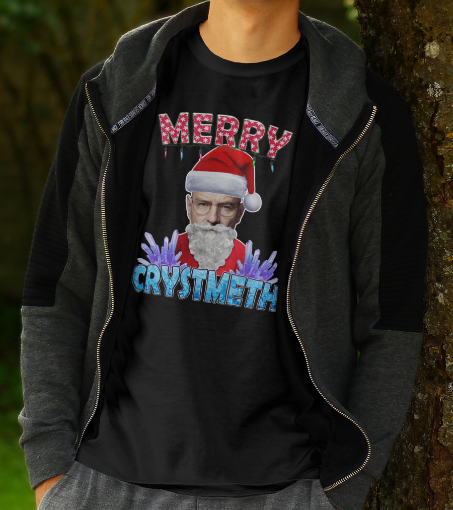 Merry Crystmeth Santa With Breaking Bad Inspired Elements T-Shirt