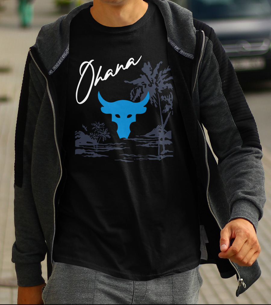 Ohana Blue Bull Tropical Landscape T-Shirt