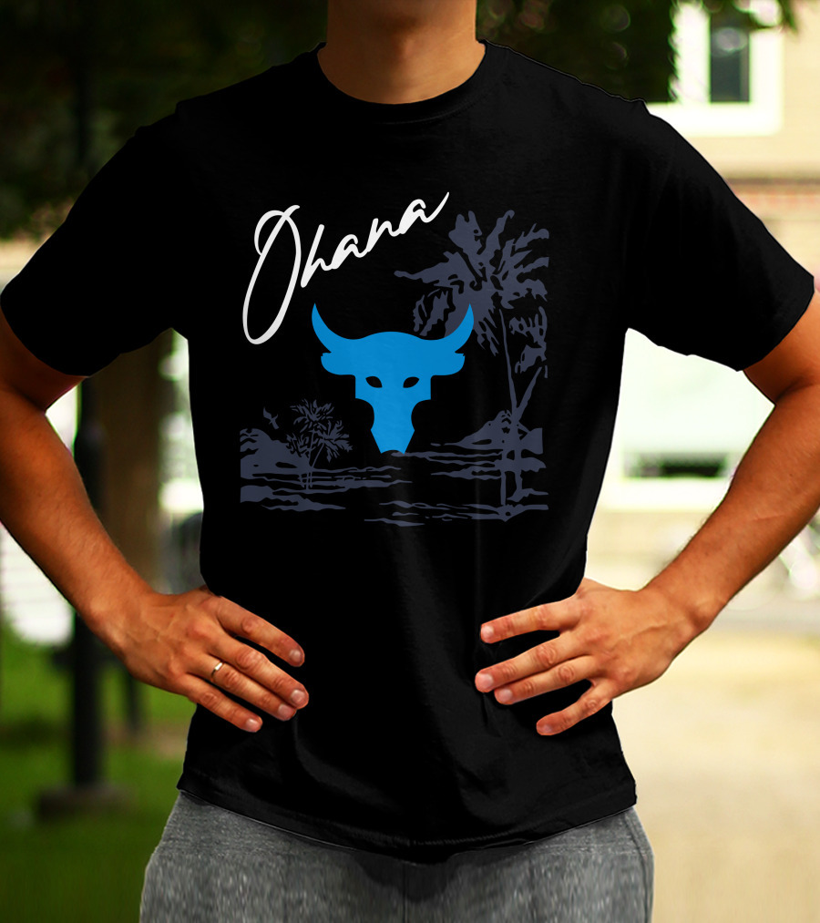 Ohana Blue Bull Tropical Landscape T-Shirt