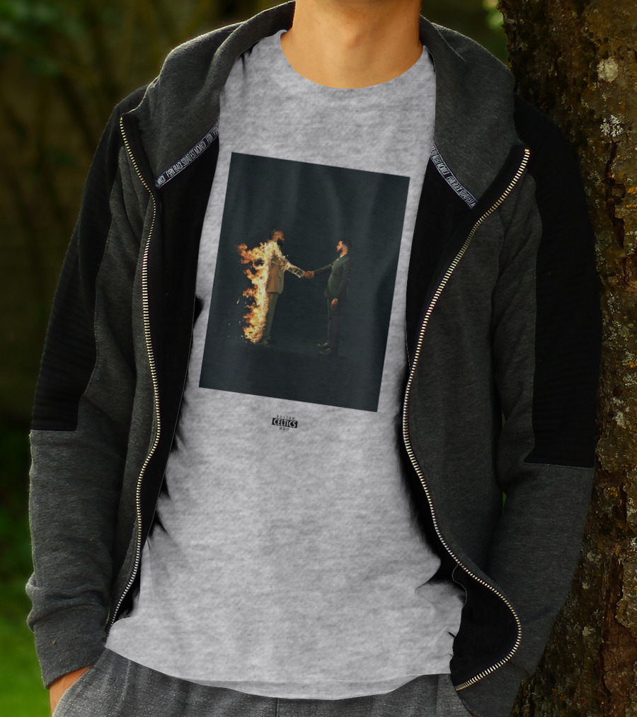 Boston Celtics Jayson Tatum Jaylen Brown Fire Handshake T-Shirt