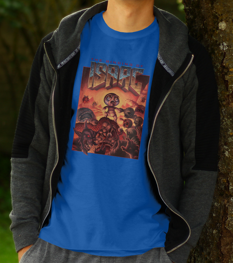 The Binding Of Isaac Dramatic Monster Battle Scene With Detailed Character T-Shirt