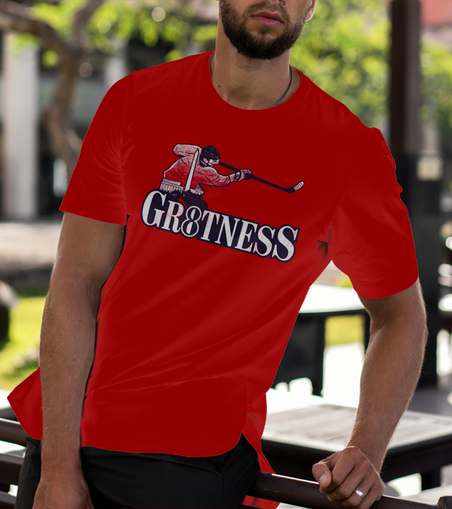 Gr8tness Ice Hockey Player Skating Action T-Shirt