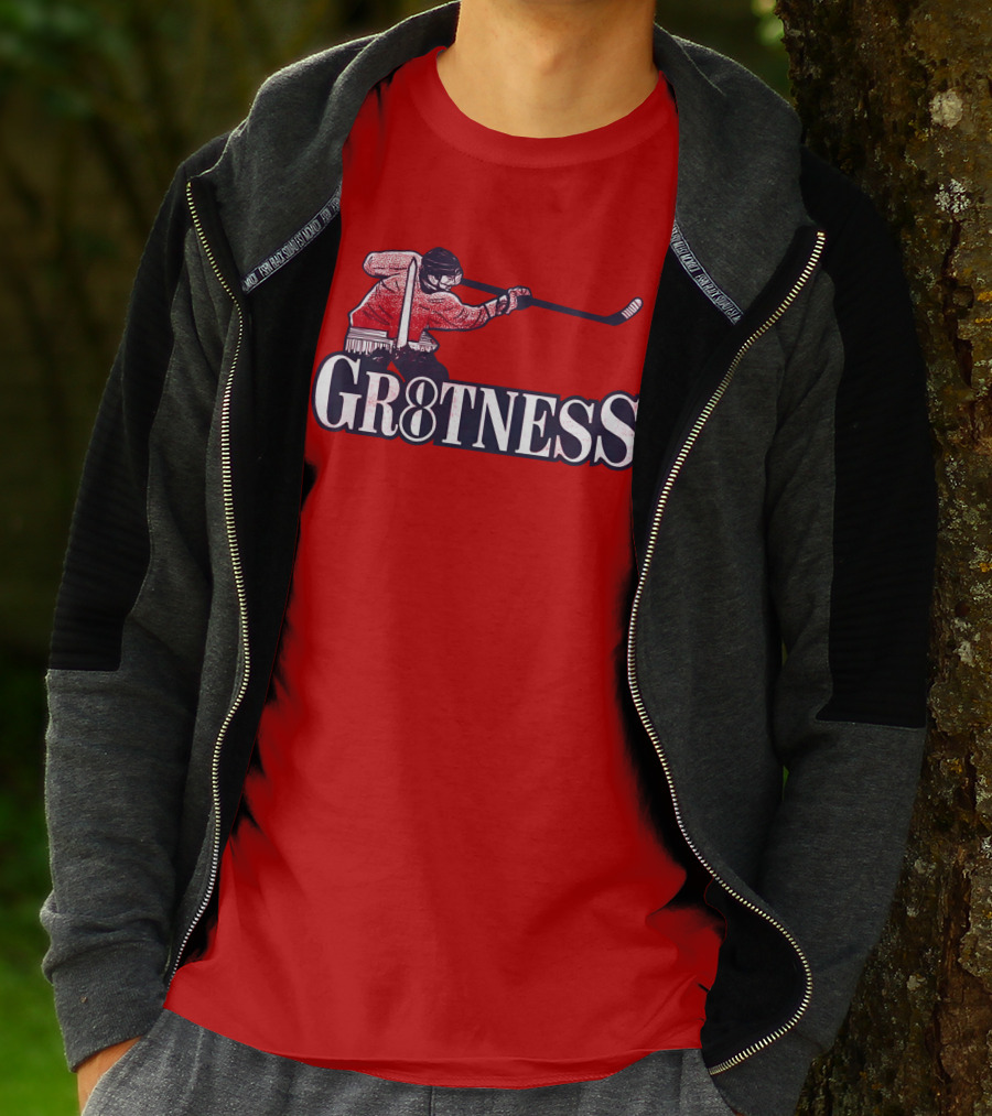 Gr8tness Ice Hockey Player Skating Action T-Shirt