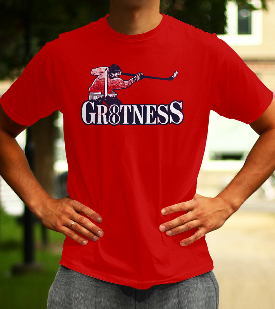 Gr8tness Ice Hockey Player Skating Action T-Shirt