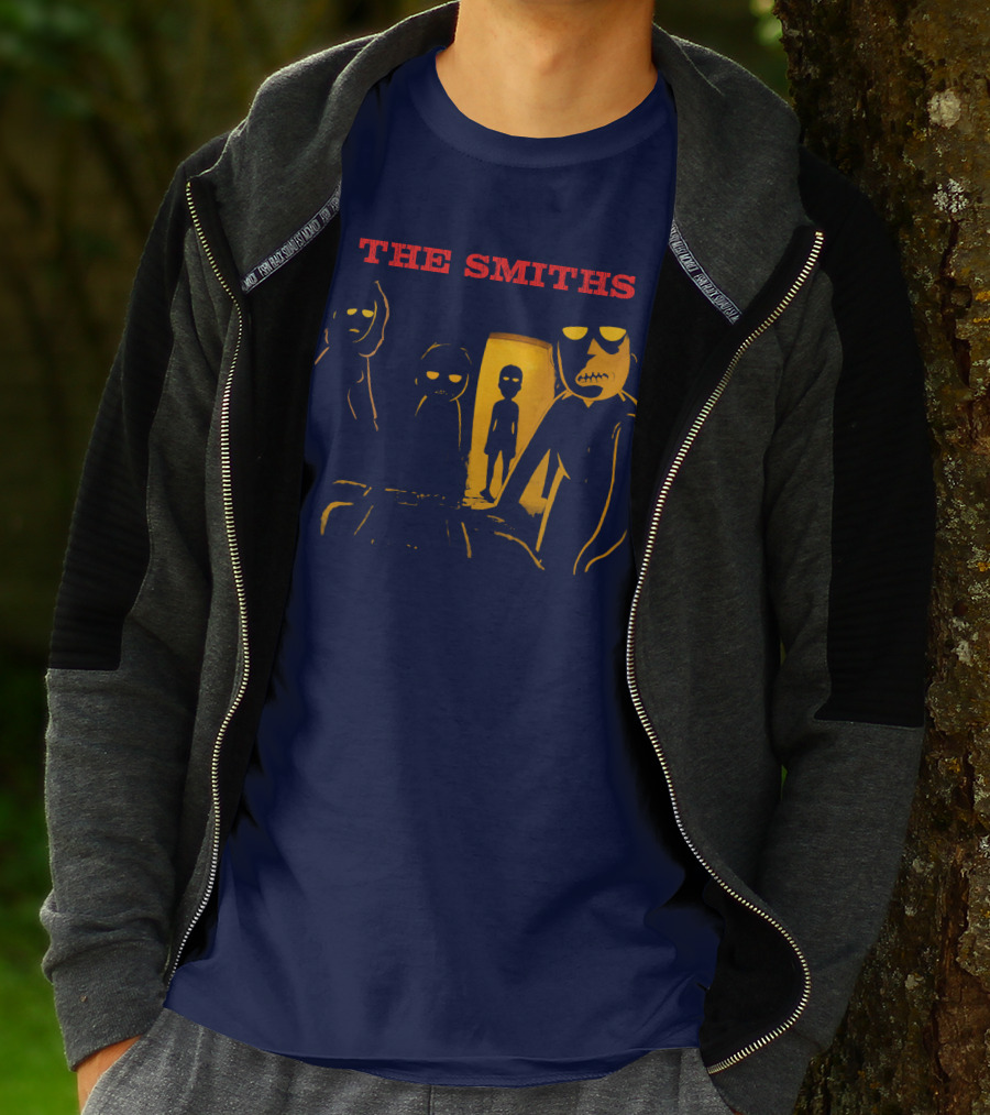THE SMITHS Yellow Characters In Darkened Room With Doorway Light T-Shirt