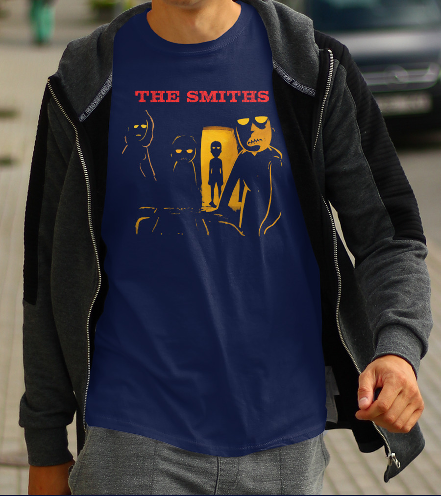 THE SMITHS Yellow Characters In Darkened Room With Doorway Light T-Shirt