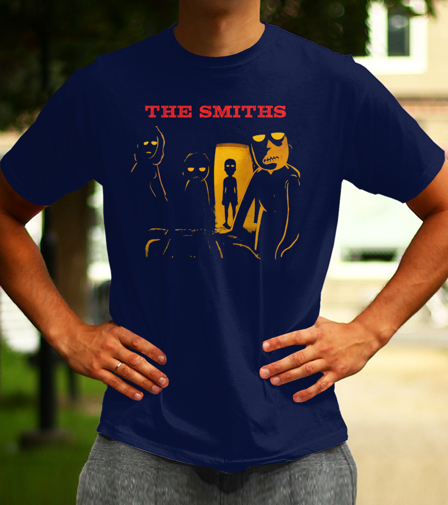 THE SMITHS Yellow Characters In Darkened Room With Doorway Light T-Shirt