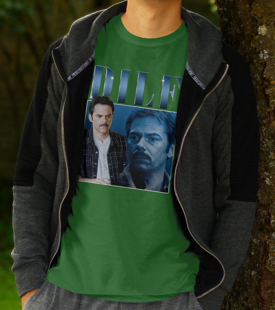 Charlie Swan DILF Mustache Double T-Shirt