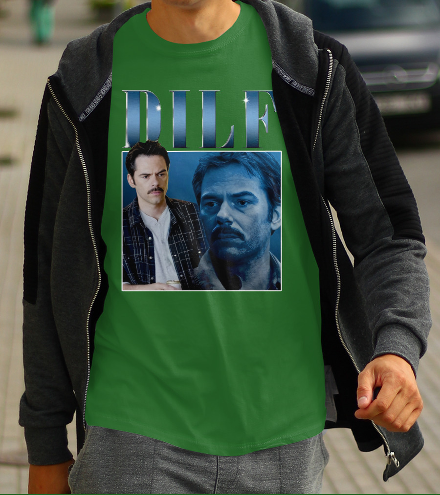 Charlie Swan DILF Mustache Double T-Shirt