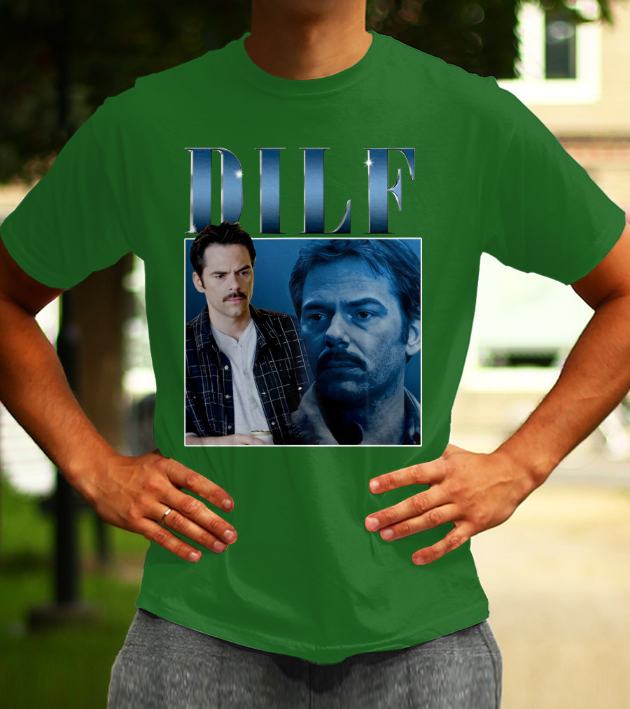 Charlie Swan DILF Mustache Double T-Shirt