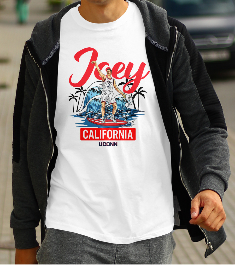 Joey California UConn Surfing Basketball Wave T-Shirt