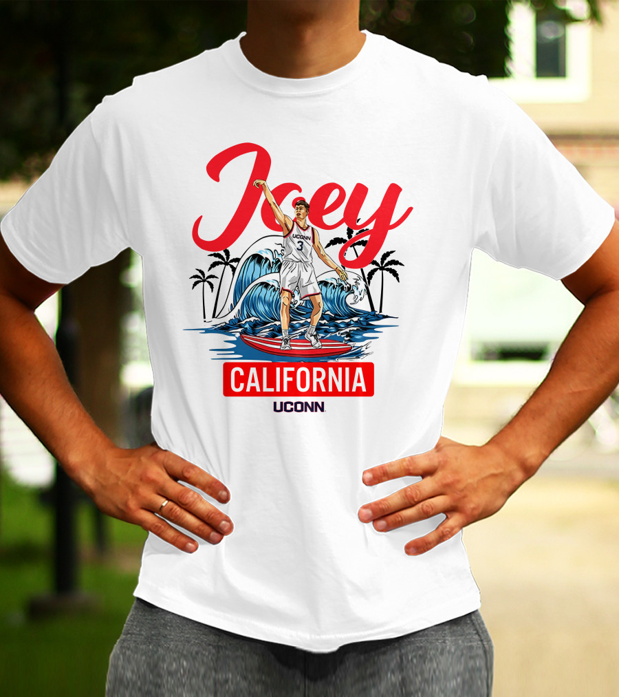 Joey California UConn Surfing Basketball Wave T-Shirt