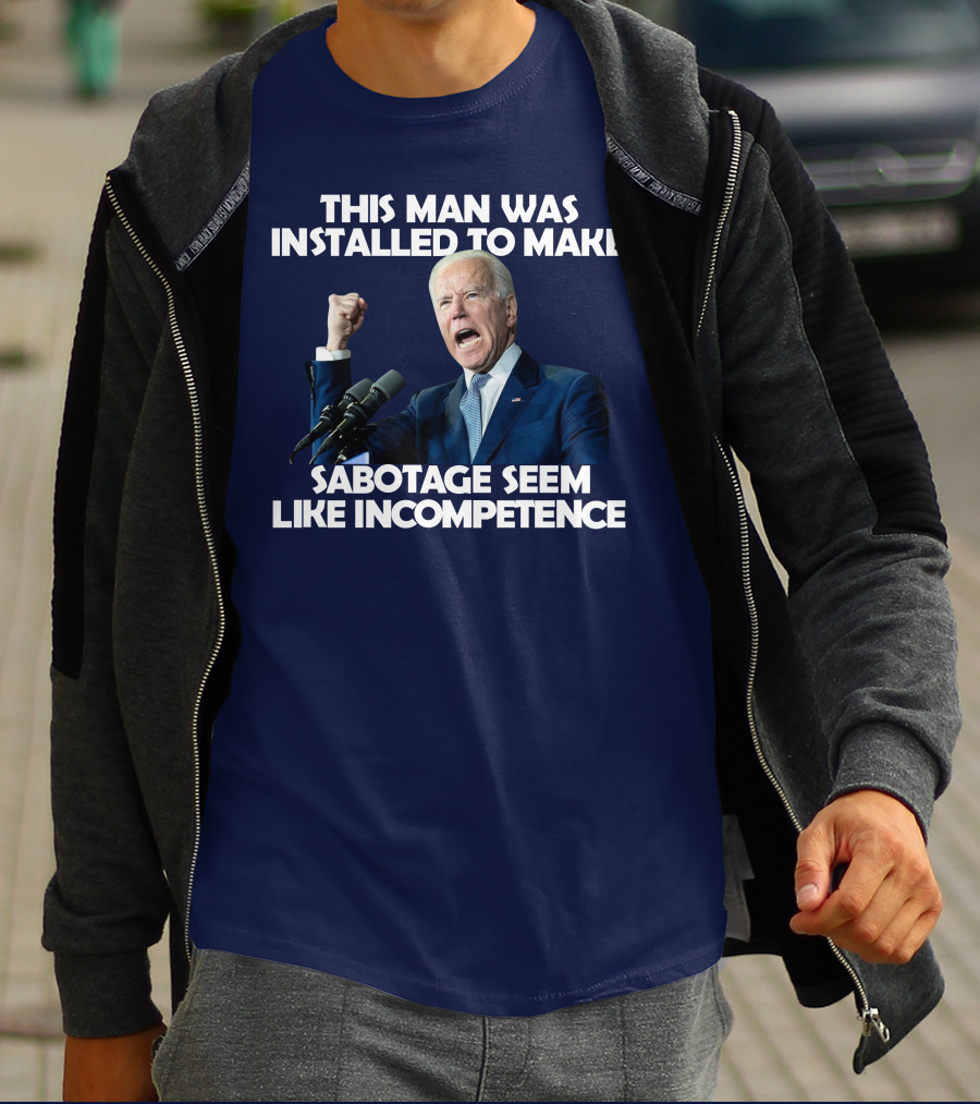 This Man Was Installed To Make Sabotage Seem Like Incompetence Fist Raised With Microphones T-Shirt