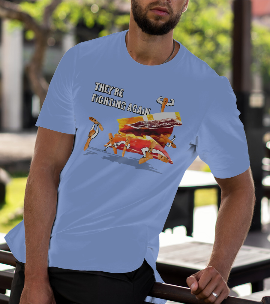 They're Fighting Again Pretzel Snack Showdown Fun T-Shirt
