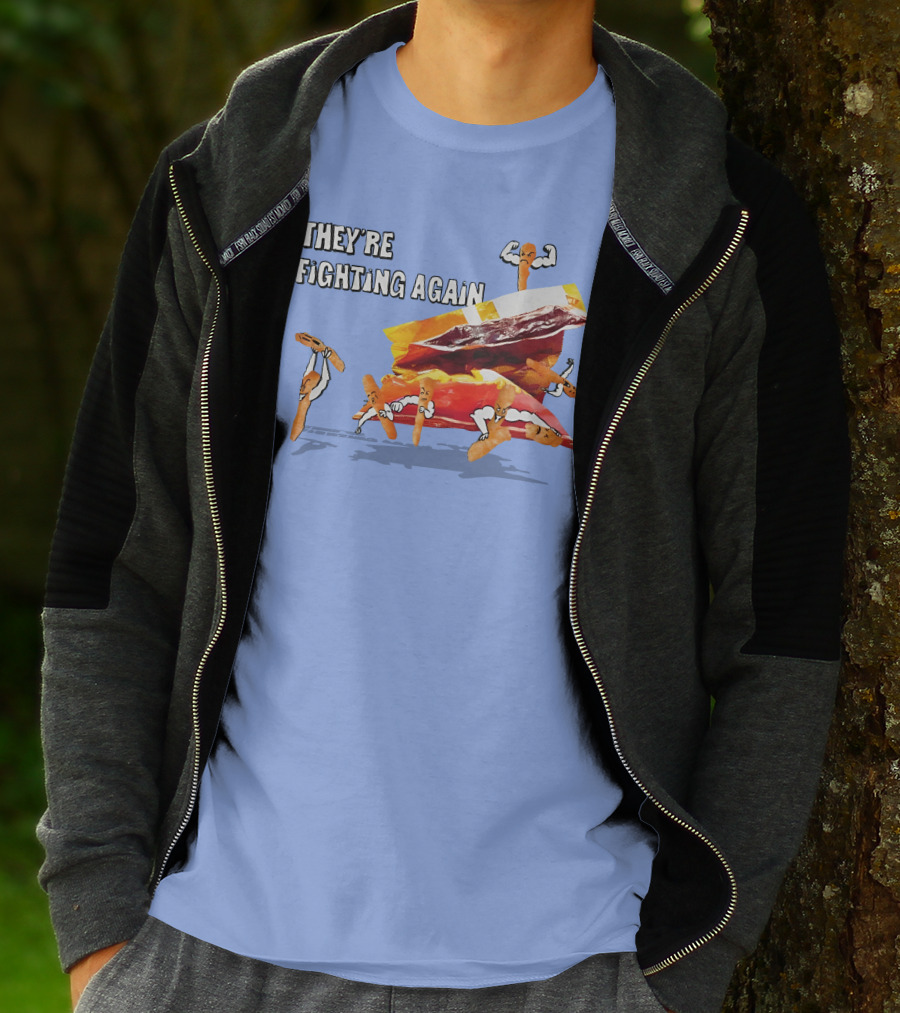 They're Fighting Again Pretzel Snack Showdown Fun T-Shirt