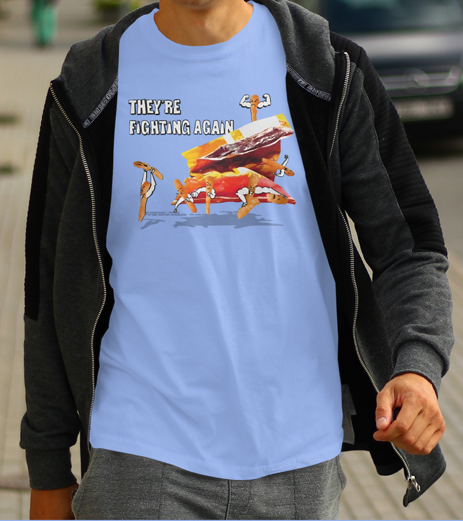 They're Fighting Again Pretzel Snack Showdown Fun T-Shirt