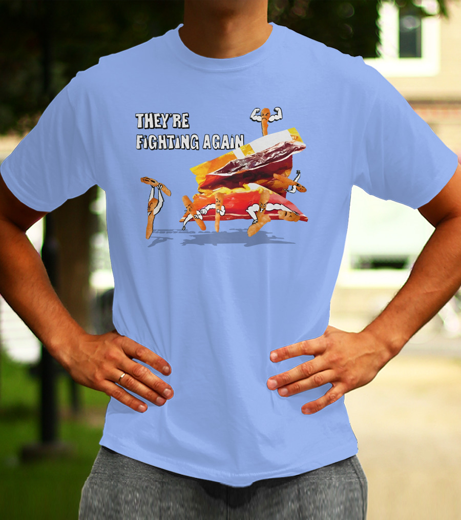 They're Fighting Again Pretzel Snack Showdown Fun T-Shirt