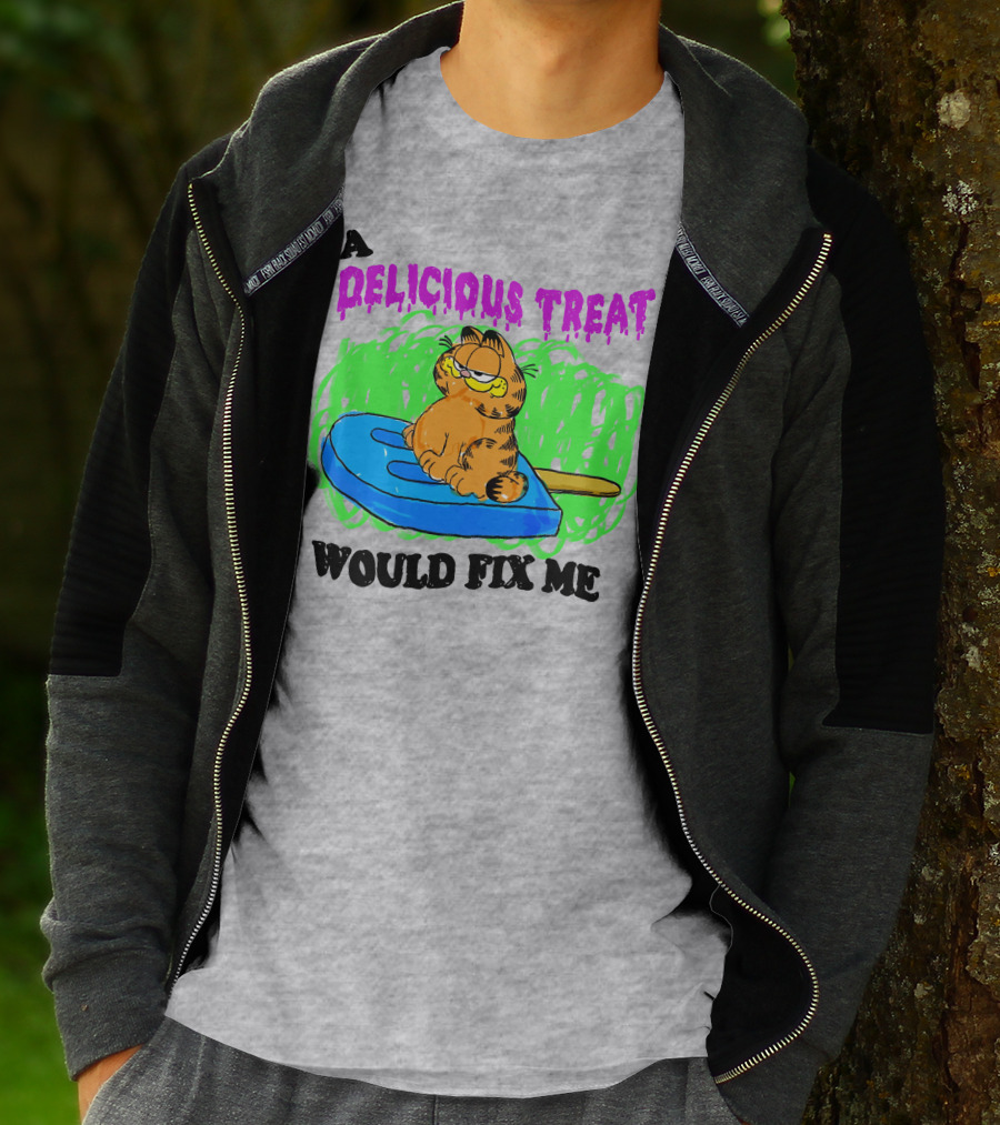 Garfield A Delicious Treat Would Fix Me Popsicle T-Shirt