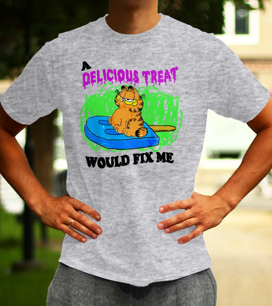 Garfield A Delicious Treat Would Fix Me Popsicle T-Shirt