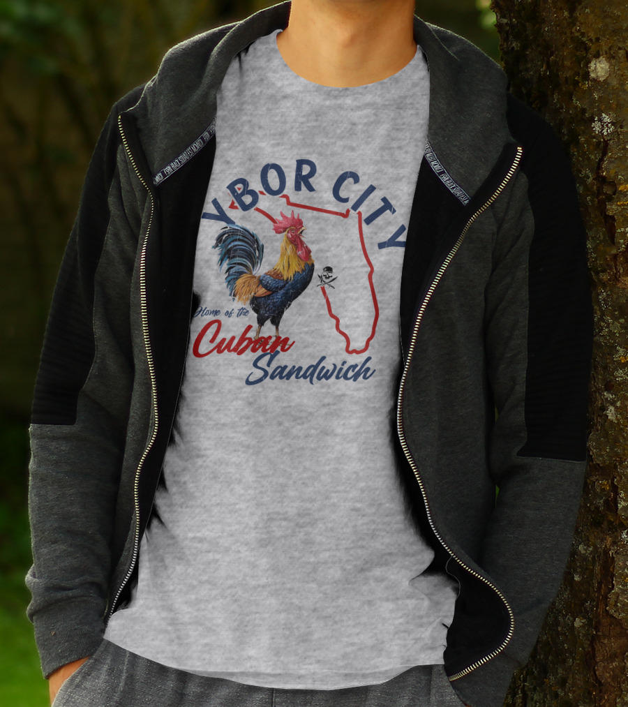 Ybor City Florida Rooster Home Of The Cuban Sandwich T-Shirt