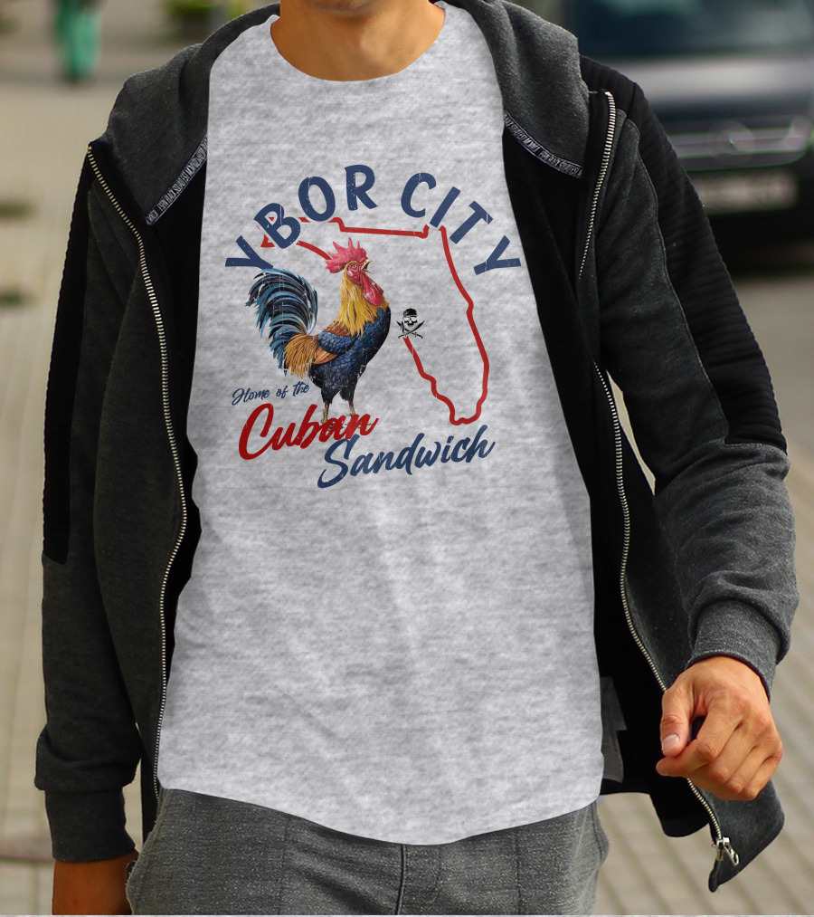 Ybor City Florida Rooster Home Of The Cuban Sandwich T-Shirt