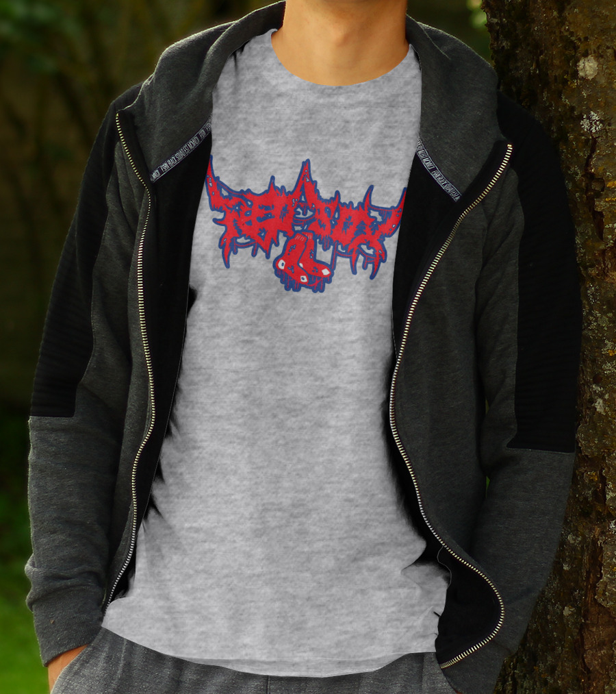 Death Metal Style Red Sox Emo T-Shirt