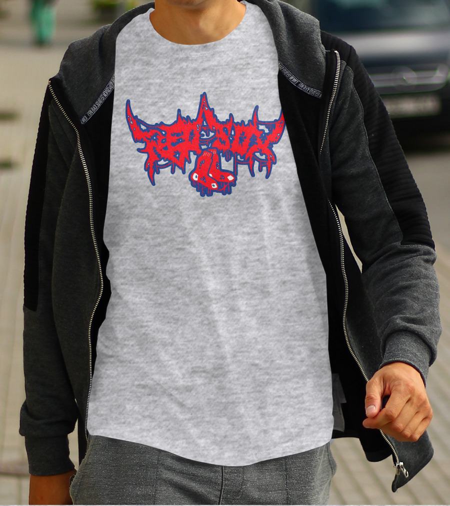 Death Metal Style Red Sox Emo T-Shirt