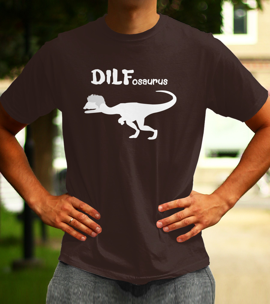 DILFosaurus Dinosaur Silhouette With Hairstyle T-Shirt