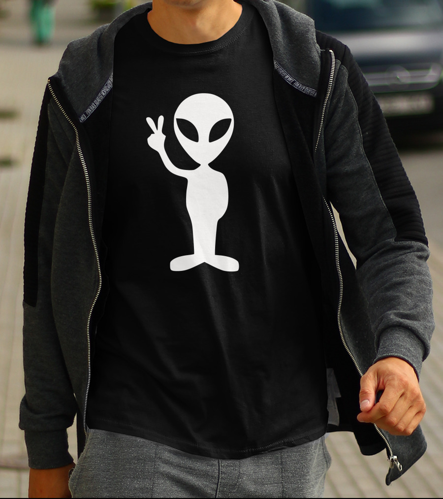 Alien Peace Hand Gesture T-Shirt