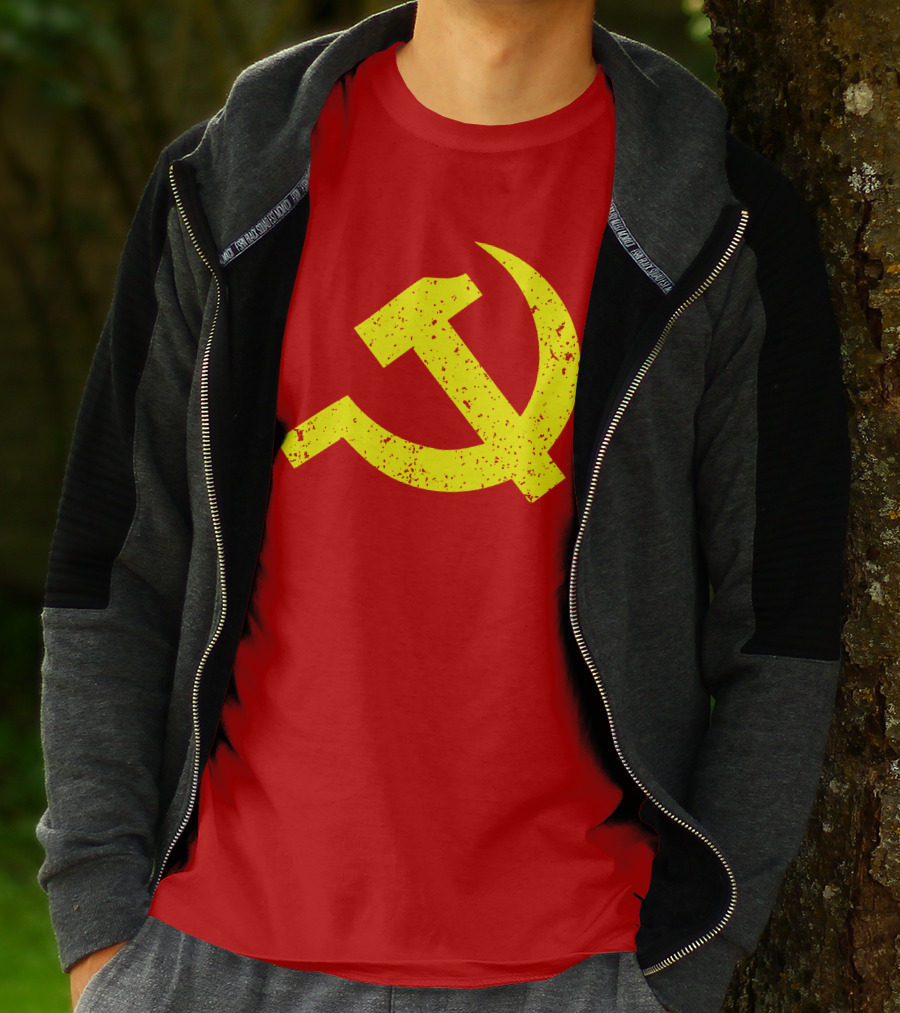 Aaron Spacethug Hammer And Sickle Communist Party Flag T-Shirt