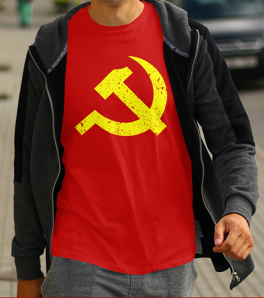 Aaron Spacethug Hammer And Sickle Communist Party Flag T-Shirt
