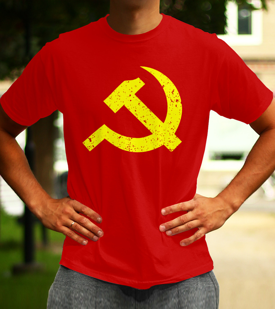 Aaron Spacethug Hammer And Sickle Communist Party Flag T-Shirt