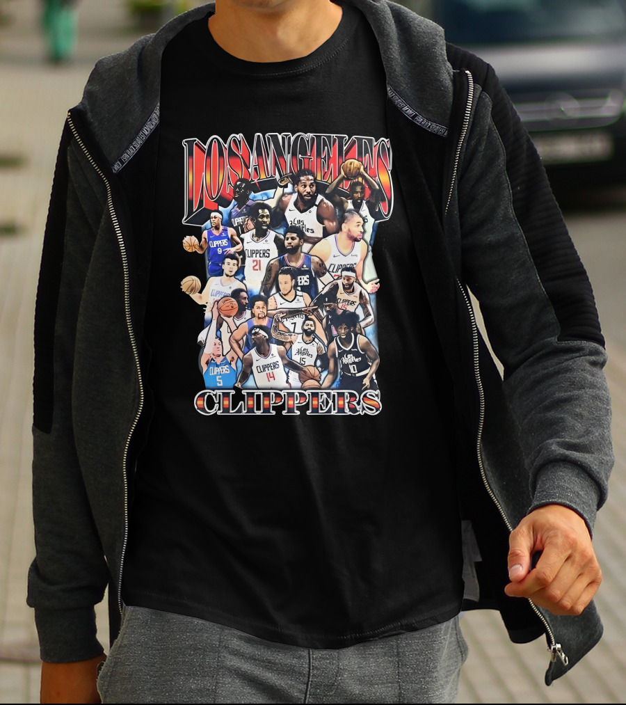 Los Angeles Clippers Basketball Players Collage With Team Name T-Shirt
