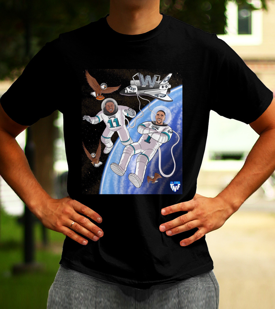 W 8-0 Astronauts With Eagles Flying High Baby TNF T-Shirt