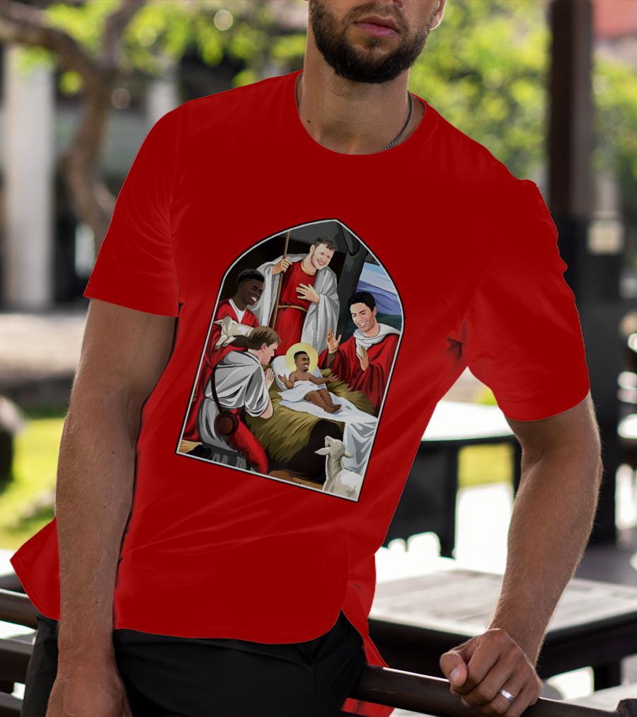 Victoriamscott Adults Jesus Saka Nativity Gunners Christmas Jumper T-Shirt