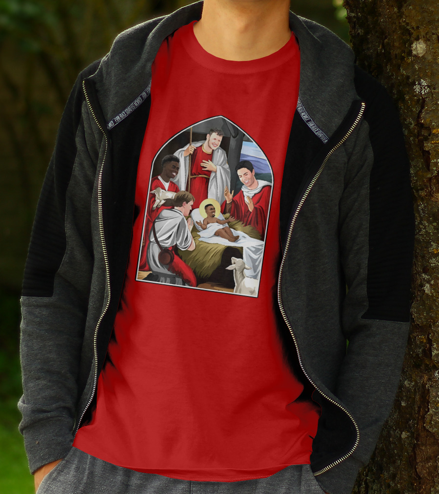 Victoriamscott Adults Jesus Saka Nativity Gunners Christmas Jumper T-Shirt