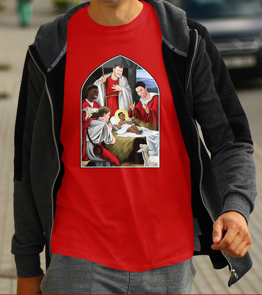 Victoriamscott Adults Jesus Saka Nativity Gunners Christmas Jumper T-Shirt