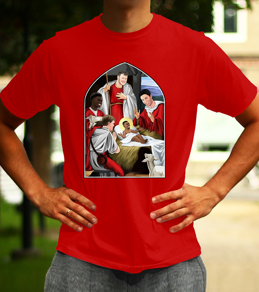 Victoriamscott Adults Jesus Saka Nativity Gunners Christmas Jumper T-Shirt