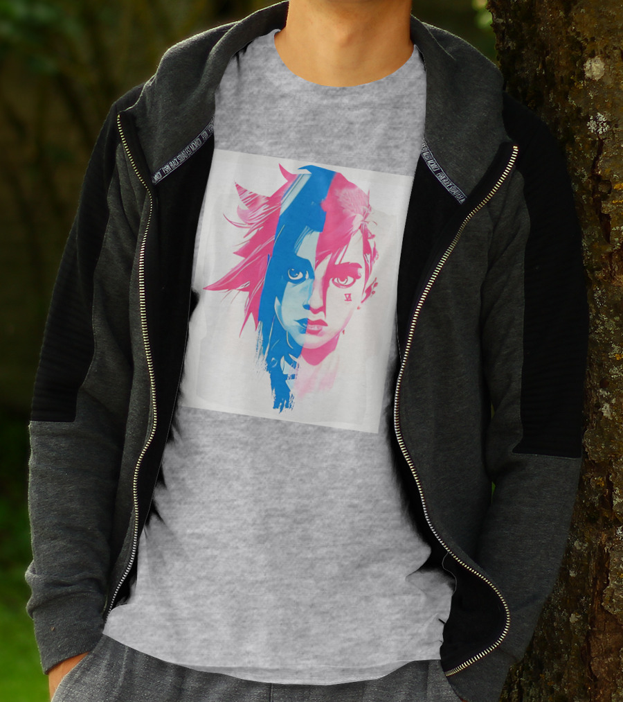 Arcaneshow Vi And Jinx Split Face T-Shirt