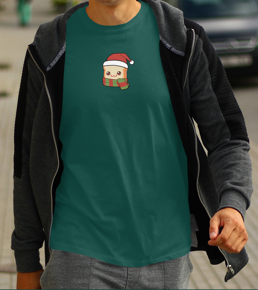 Friendship Bread Shop Christmas Bread Santa Hat And Scarf T-Shirt