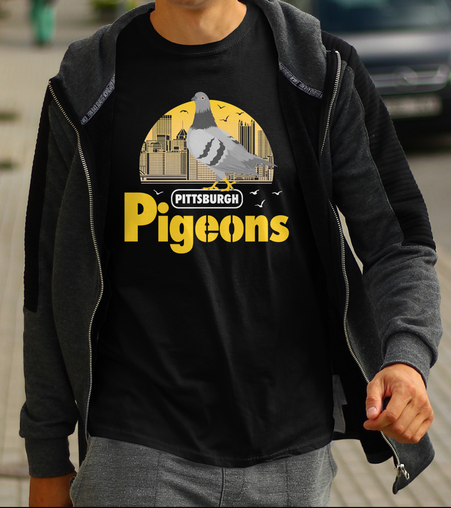 Pittsburgh Clothing Company Pigeons Skyline Bird T-Shirt