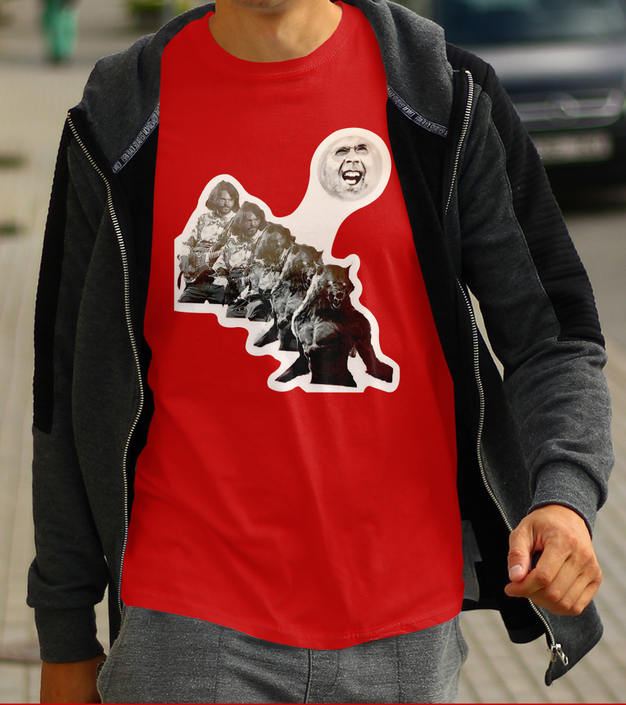 Hilarious Meme Jeffrey Wolf Transformation Full Moon Face Reaction T-Shirt