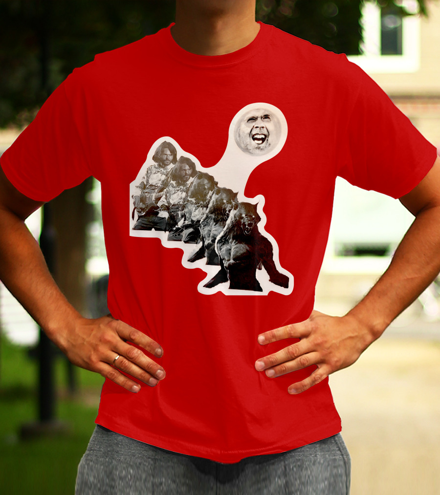 Hilarious Meme Jeffrey Wolf Transformation Full Moon Face Reaction T-Shirt