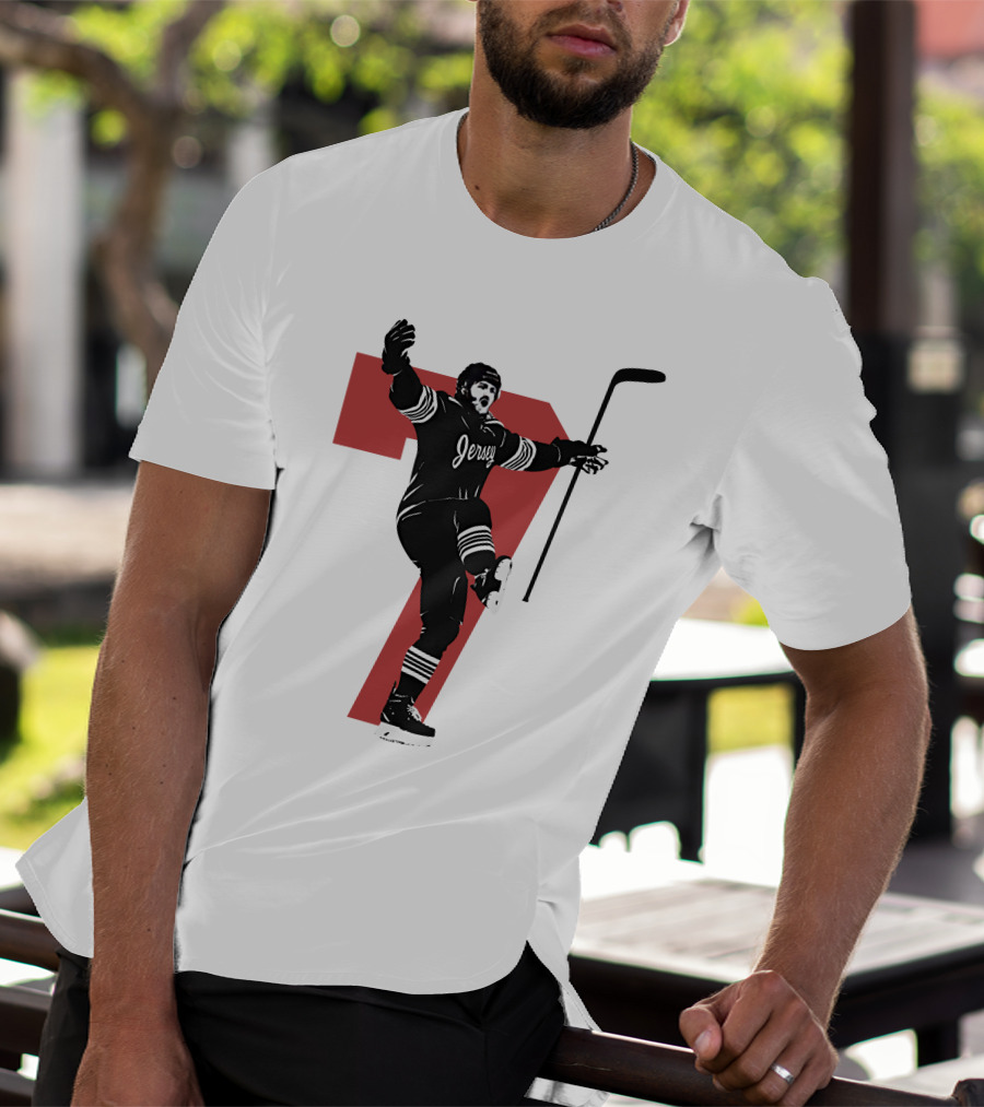Jersey Number Seven Devils Youth Foundation Dougie Official Hockey Merchandise T-Shirt