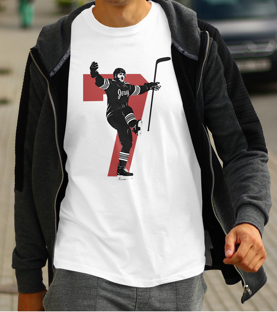 Jersey Number Seven Devils Youth Foundation Dougie Official Hockey Merchandise T-Shirt