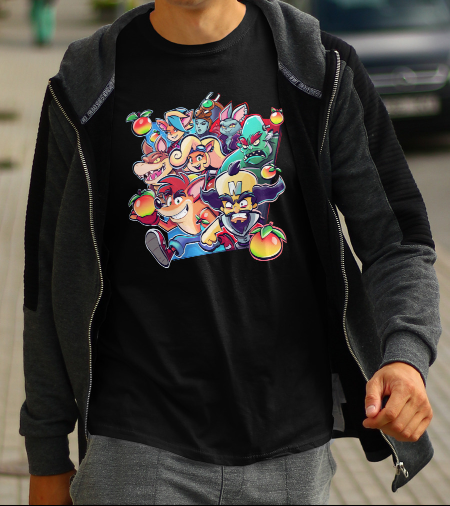 Kevin Fagaragan Crash Team Rumble Cartoon Characters With Apples T-Shirt