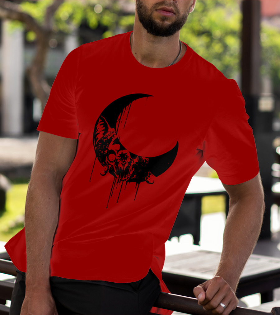 Mxmorggo Blood Moon Bat Dripping T-Shirt