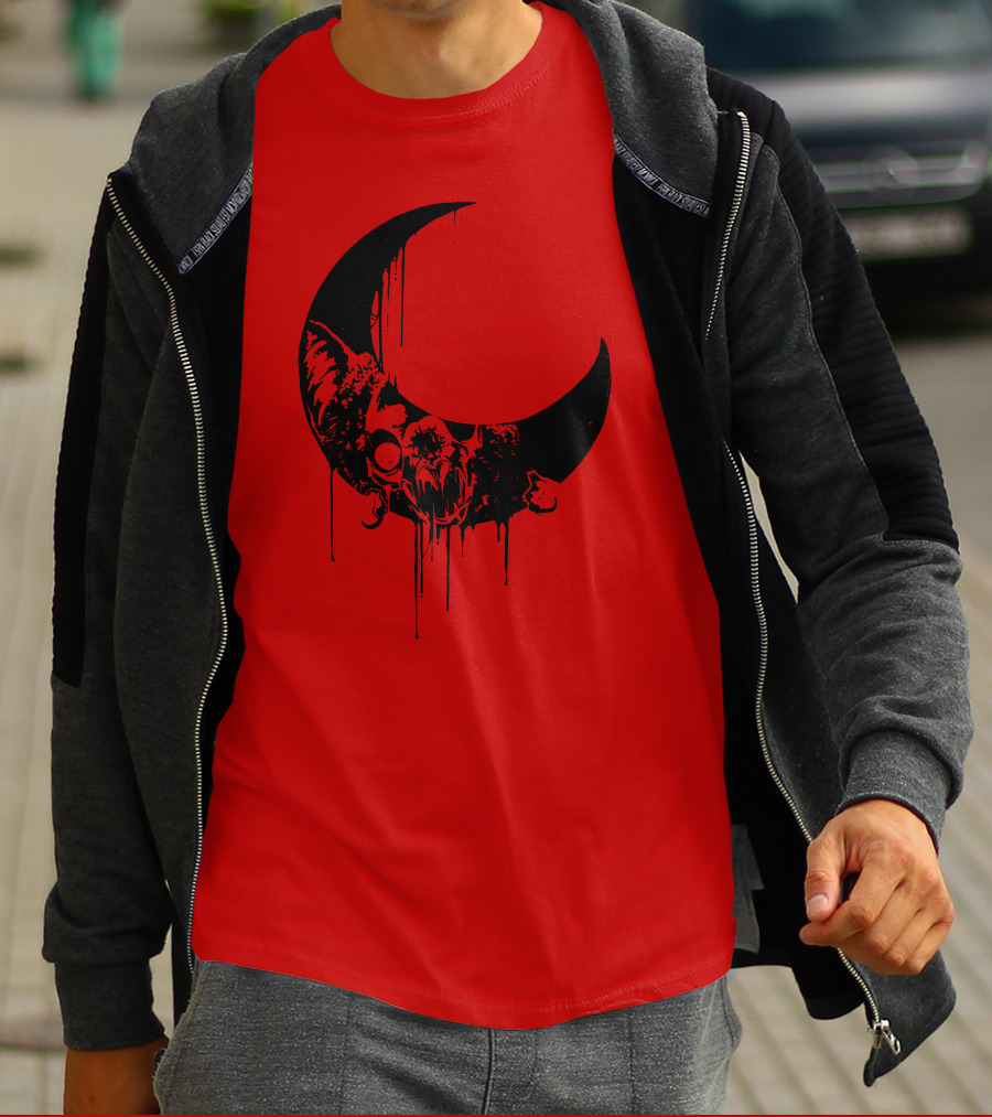 Mxmorggo Blood Moon Bat Dripping T-Shirt